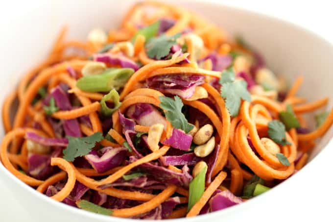 Thai Peanut Sweet Potato Noodle Salad www.createdbydiane.com