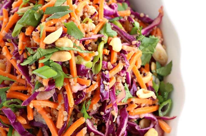 quinoa carrot salad with peanut sauce www.createdbydiane.com