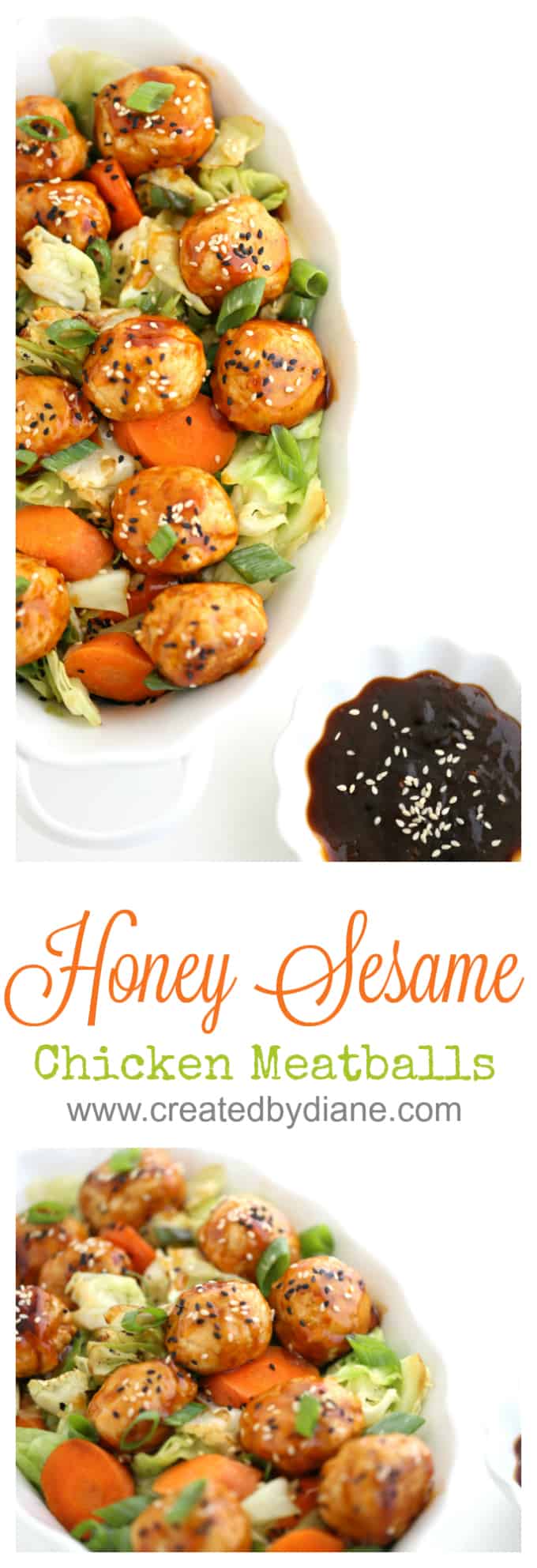 honey sesame chicken meatballs #honey #chicken www.createdbydiane.com