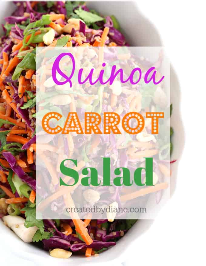 quinoa carrot salad with peanut sauce createdbydiane.com
