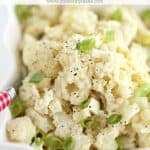 Low Carb Cauliflower Salad tastes just like potato salad www.createdbydiane.com