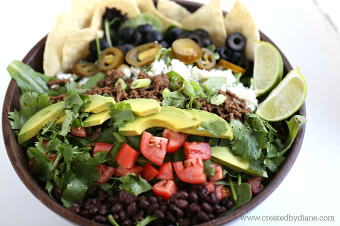 Taco Salad with Ground Beef www.createdbydiane.com