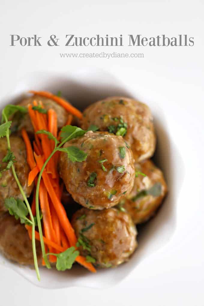 pork and zucchini meatballs www.createdbydiane.com