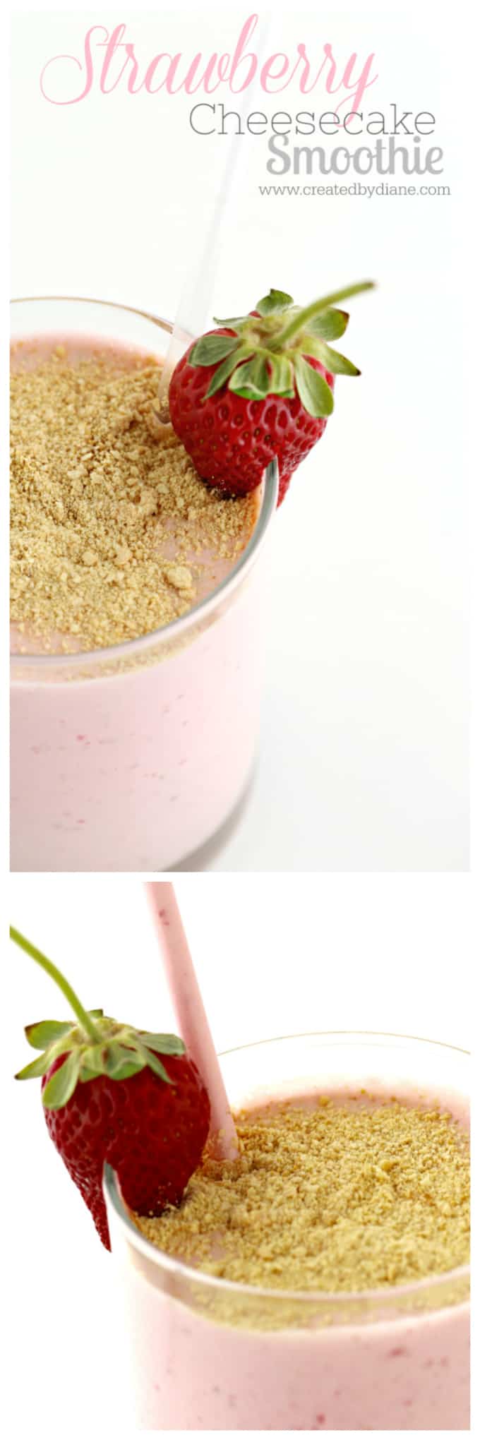 strawberry Smoothie #cheesecake #smoothie #strawberry www.createdbydiane.com