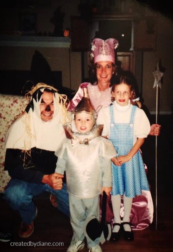 wizard of oz costumes-2003- tin man, dorothy, glenda food witch, scarecrow createdbydiane