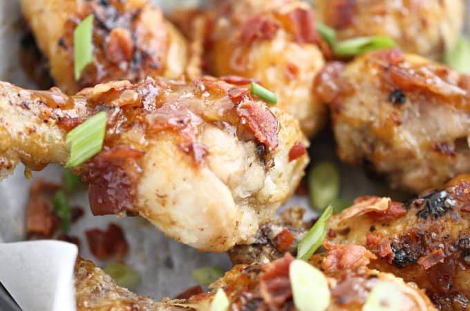 maple bacon bourbon chicken legs createdbydiane.com