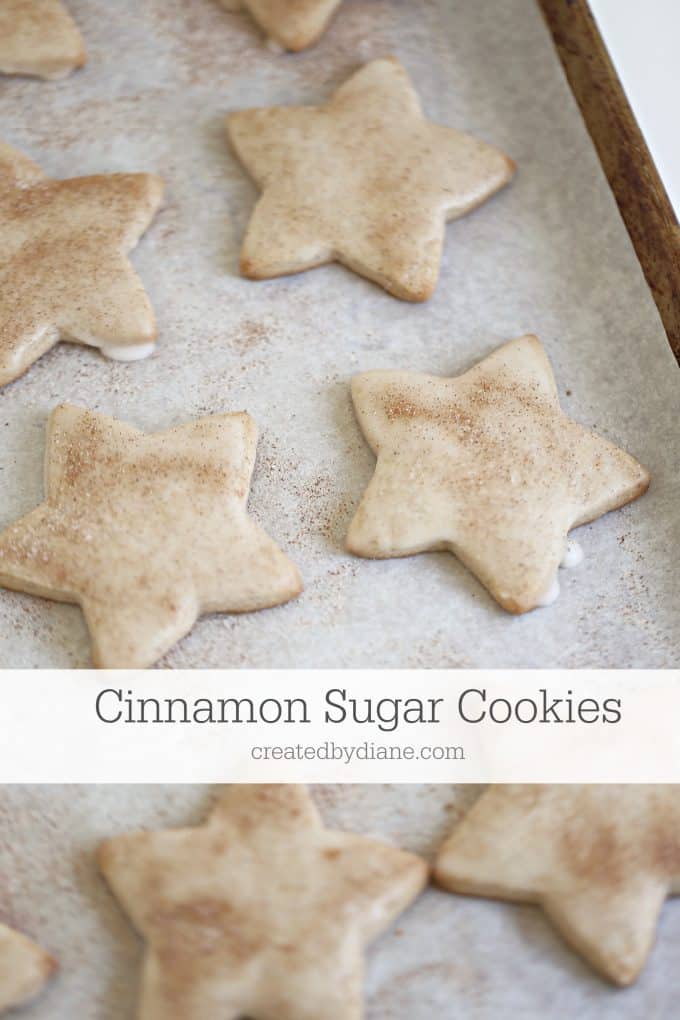 cinnamon sugar star cookies with glaze icing www.createdbydiane.com