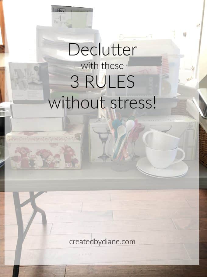 items stacked up for decluttering the house easily