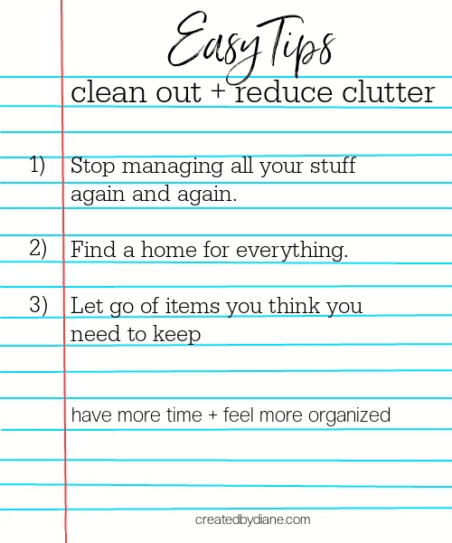 easy tips for decluttering 2 steps, feel more organized createdbydiane.com