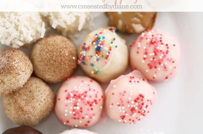 shortbread ball cookies with lots of toppings, recipe makes 40 cookies www.createdbydiane.com