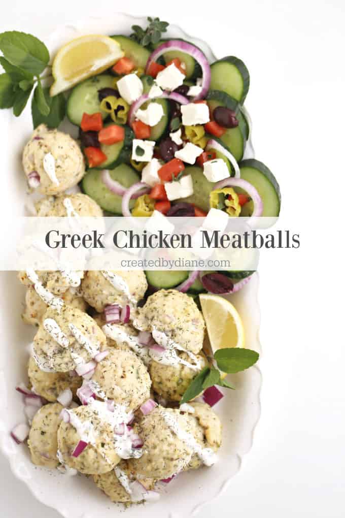 Greek Chicken Meatballs createdbydiane.com