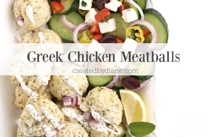Greek Chicken Meatballs createdbydiane.com