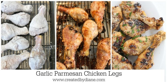 garlic parmesan chicken legs baked crispy www.createdbydiane.com