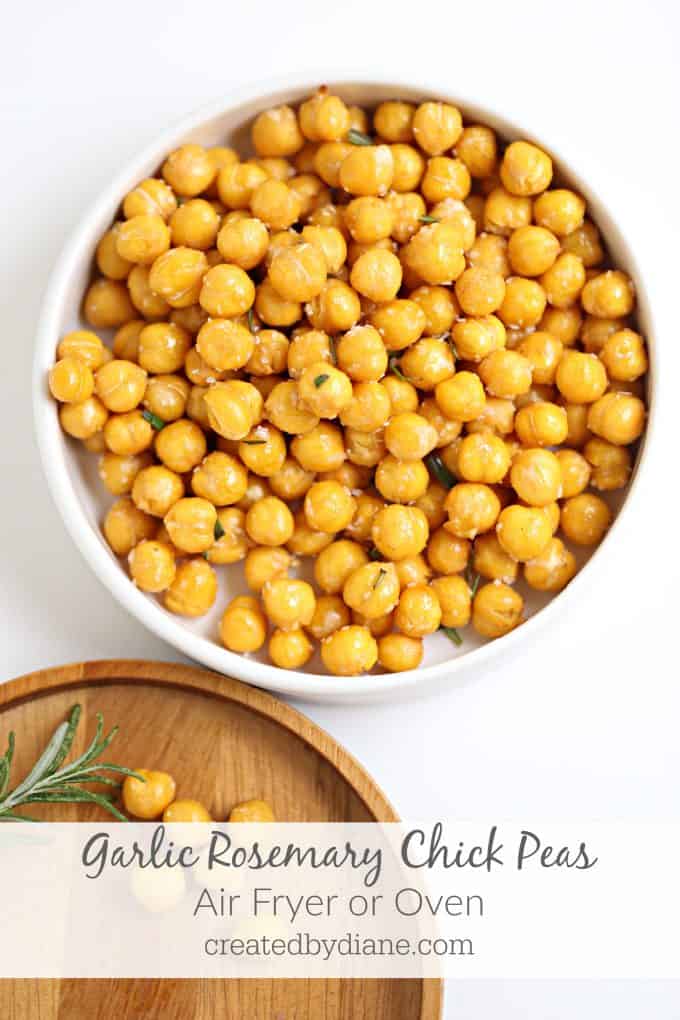 garlic rosemary chick peas air fryer or oven createdbydiane.com