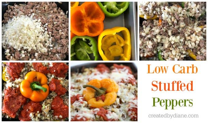 low carb stuffed peppers recipe createdbydiane.com