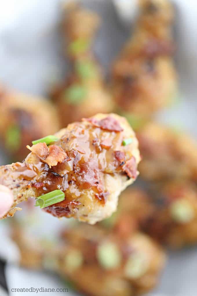 oven baked crispy maple bacon bourbon chicken legs