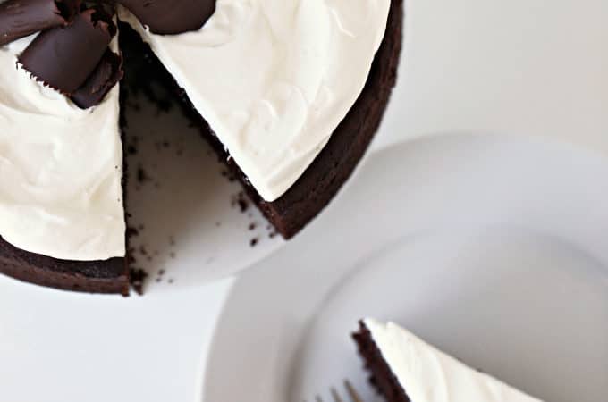 8-inch chocolate cake with stabilized whipped cream from www.createdbydiane.com
