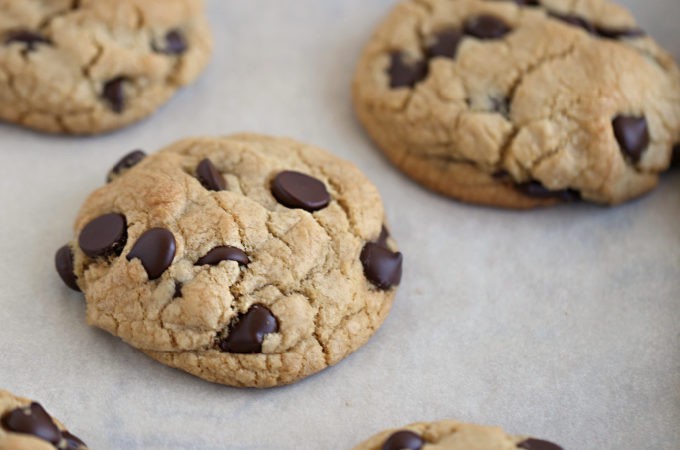 bakery style chocolate chip cookies, browned butter, thick, small batch www.createdbydiane.com