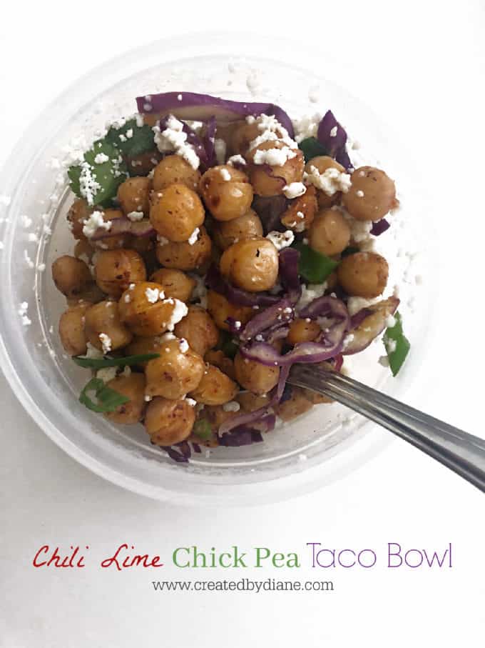 Chili Lime Chick Pea Taco Bowl www.createdbydiane.com