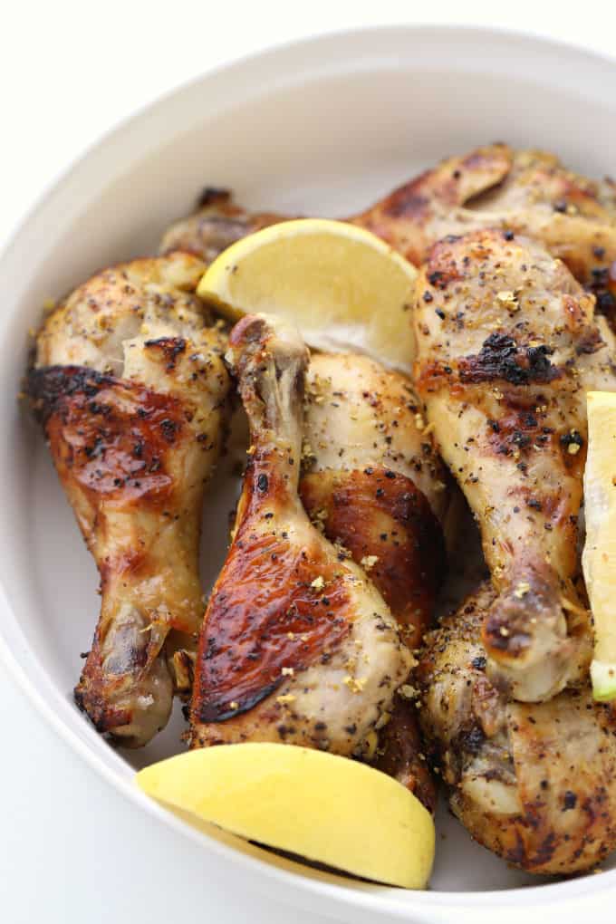 lemon pepper marinated chicken legs baked crisp www.createdbydiane.com