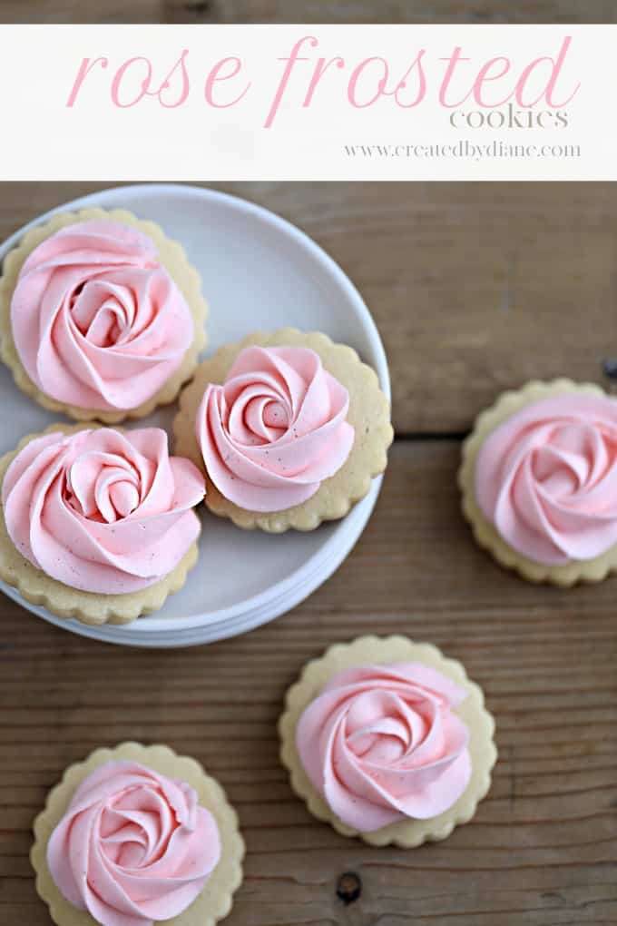 Buttercream Rose Frosted Cookies