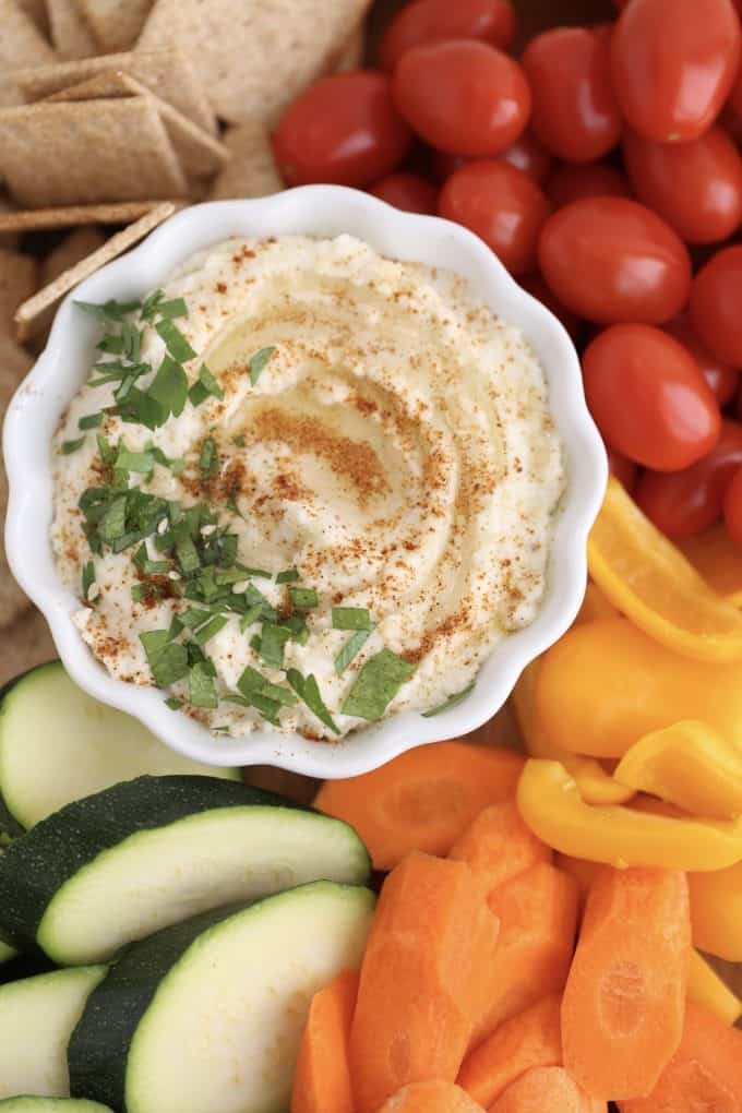 Cauliflower low carb hummus recipes www.createdbydiane.com