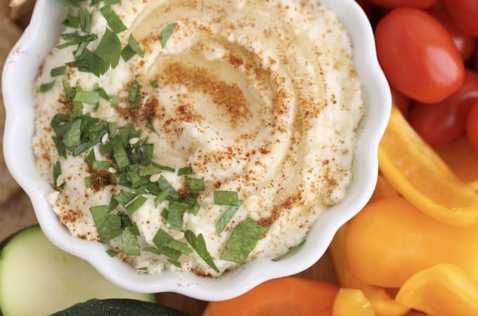 Cauliflower low carb hummus recipes www.createdbydiane.com