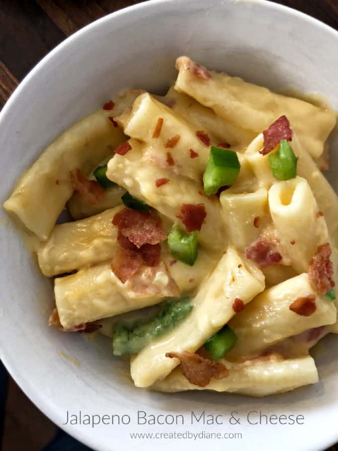 instant pot jalapeno bacon mac and cheese recipe www.createdbydiane.com