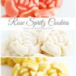 rose spritz cookies www.createdbydiane.com easy pretty glazed cookies