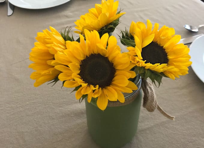 sunflowers on the kitchen table www.createdbydiane.com