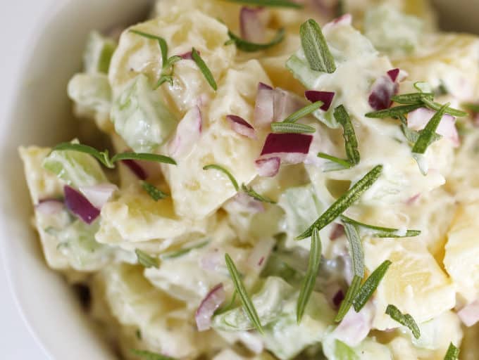 easy rosemary garlic potato salad www.createdbydiane.com