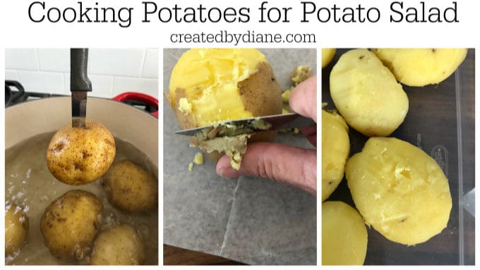 rosemary garlic and cooking potatoes for potato salad createdbydiane.com