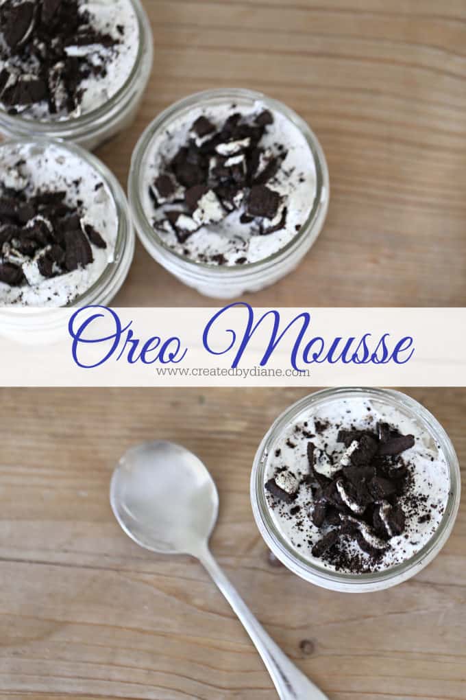 simple oreo mousse recipe from www.createdbydiane.com #oreo #nobake #mousse