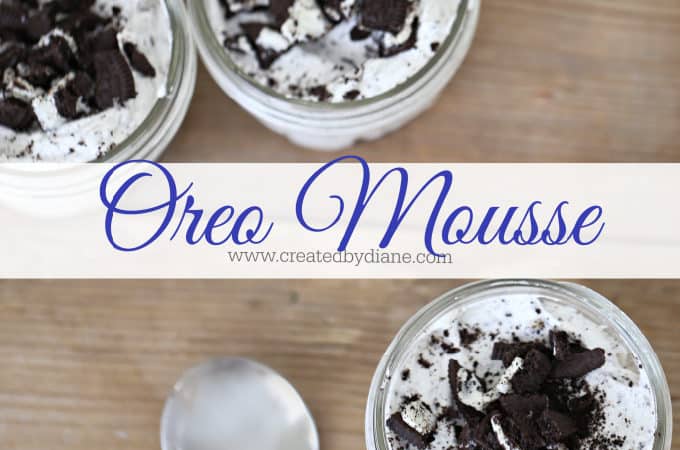 simple oreo mousse recipe from www.createdbydiane.com #oreo #nobake #mousse
