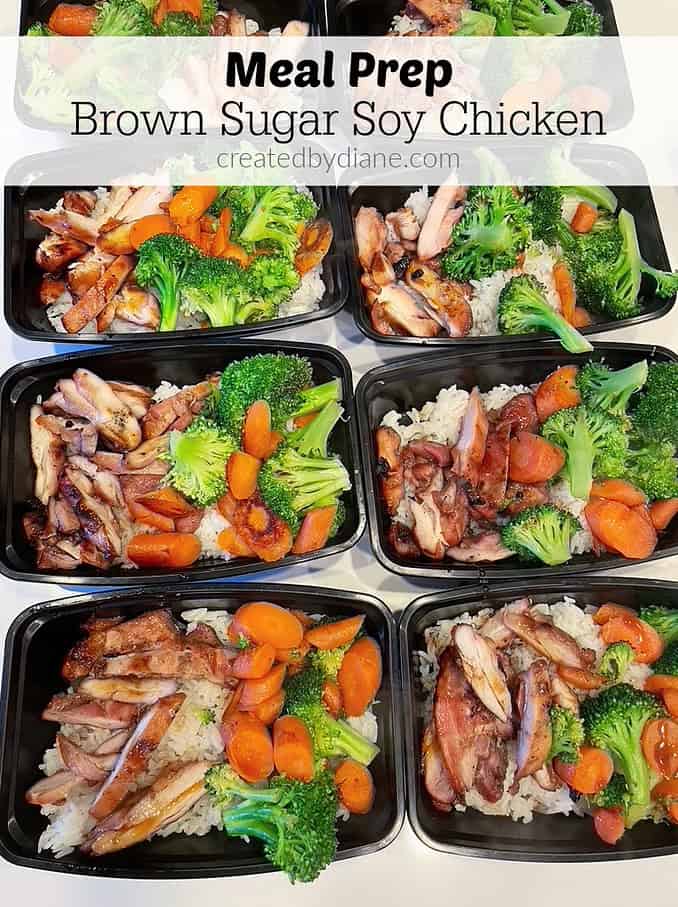 meal prep brown sugar soy chicken createdbydiane.com