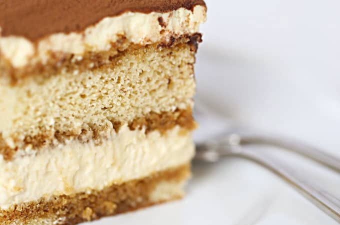 Tiramisu Cake no lady fingers needed, a delicious from scratch cake #italian #cake #tiramisu #coffee #custard www.createdbydiane.com