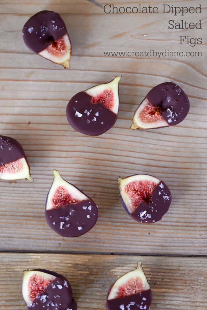 easy chocolate dipped salted figs www.createdbydiane.com