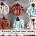 cinnamon cream cheese frosting-pumpkin cupcakes