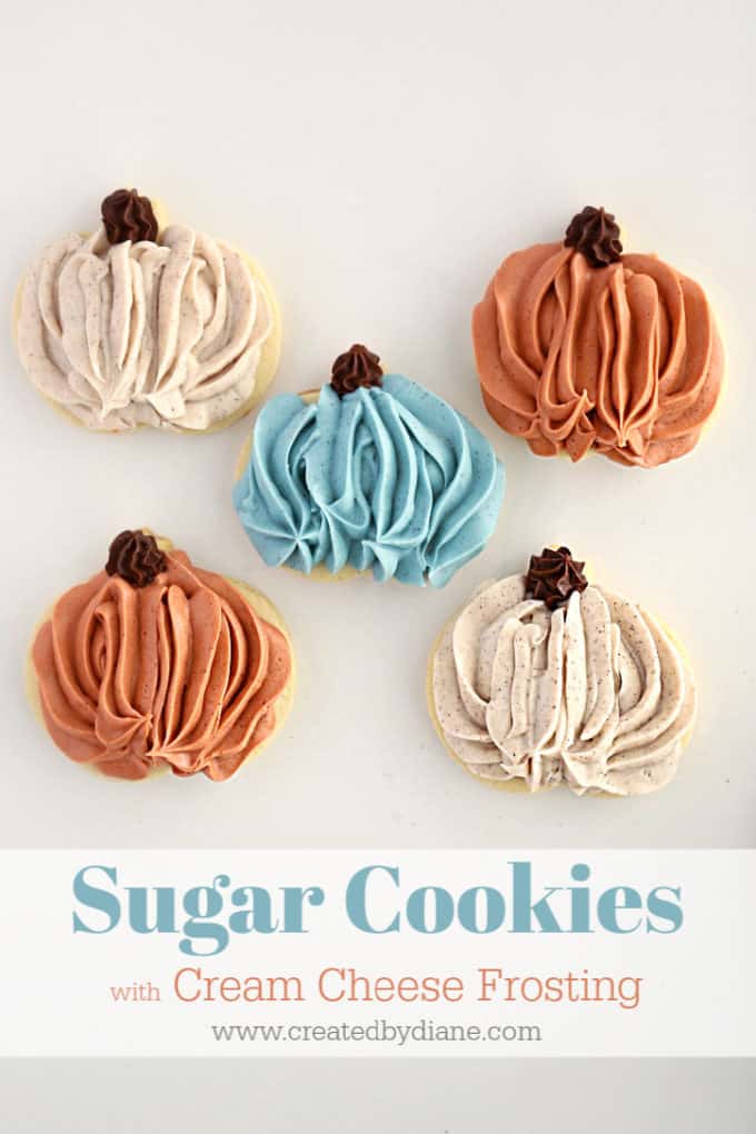 sugar cookie with frosting PUMPKINS cream cheese frosting www.createdbydiane.com