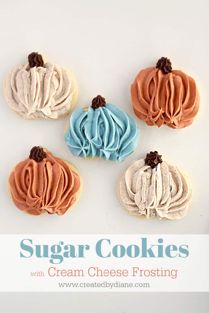 Frosting Piped Pumpkin Sugar Cookies