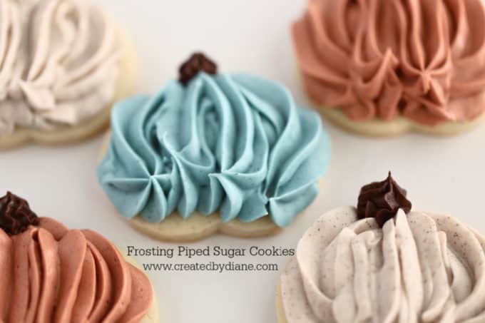 frosting piped sugar cookies pumpkins