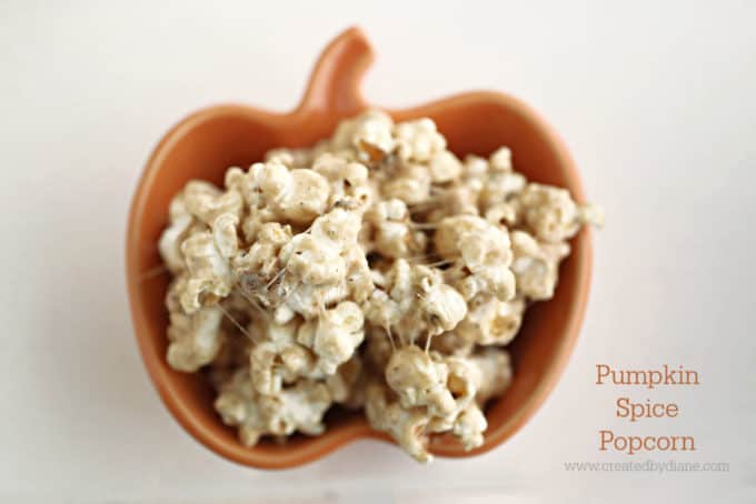 pumpkin spice popcorn recipe www.createdbydiane.com