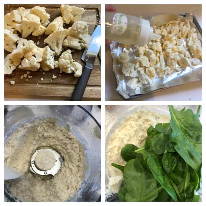 cauliflower hummus low carb_ no beans_ healthy_ roasted cauliflower spinach dip