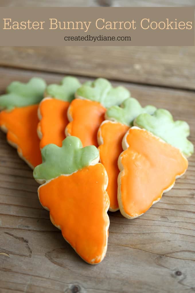 easter bunny carrot cut out cookies