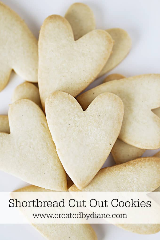 heart shortbread cut out cookies www.createdbydiane.com