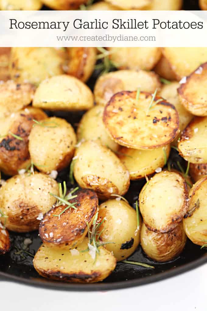 rosemary garlic skillet potatoes wwwcreatedbydiane.com