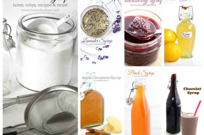 how to make simple syrup and flavored syrups lots of recipes www.createdbydiane.com