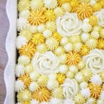 LEMON CAKE RECIPE with pretty yellow frosting createdbydiane.com