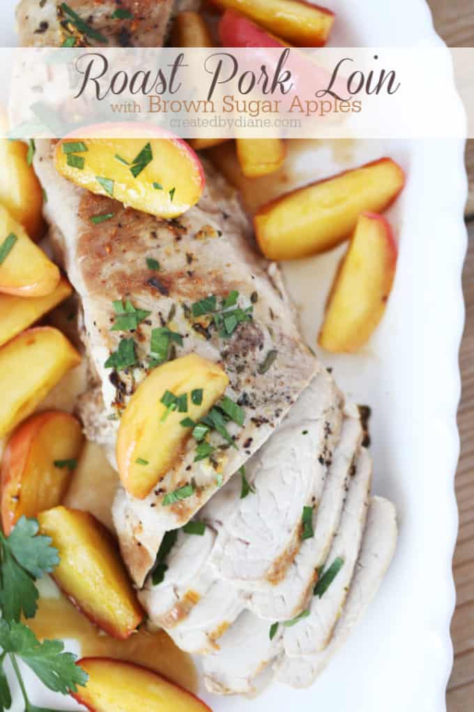 roasted pork loin with brown sugar apples recipe createdbydiane