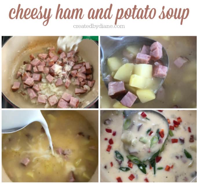 simple steps to a creamy delicious cheesy ham and potato soup createdbydiane.com